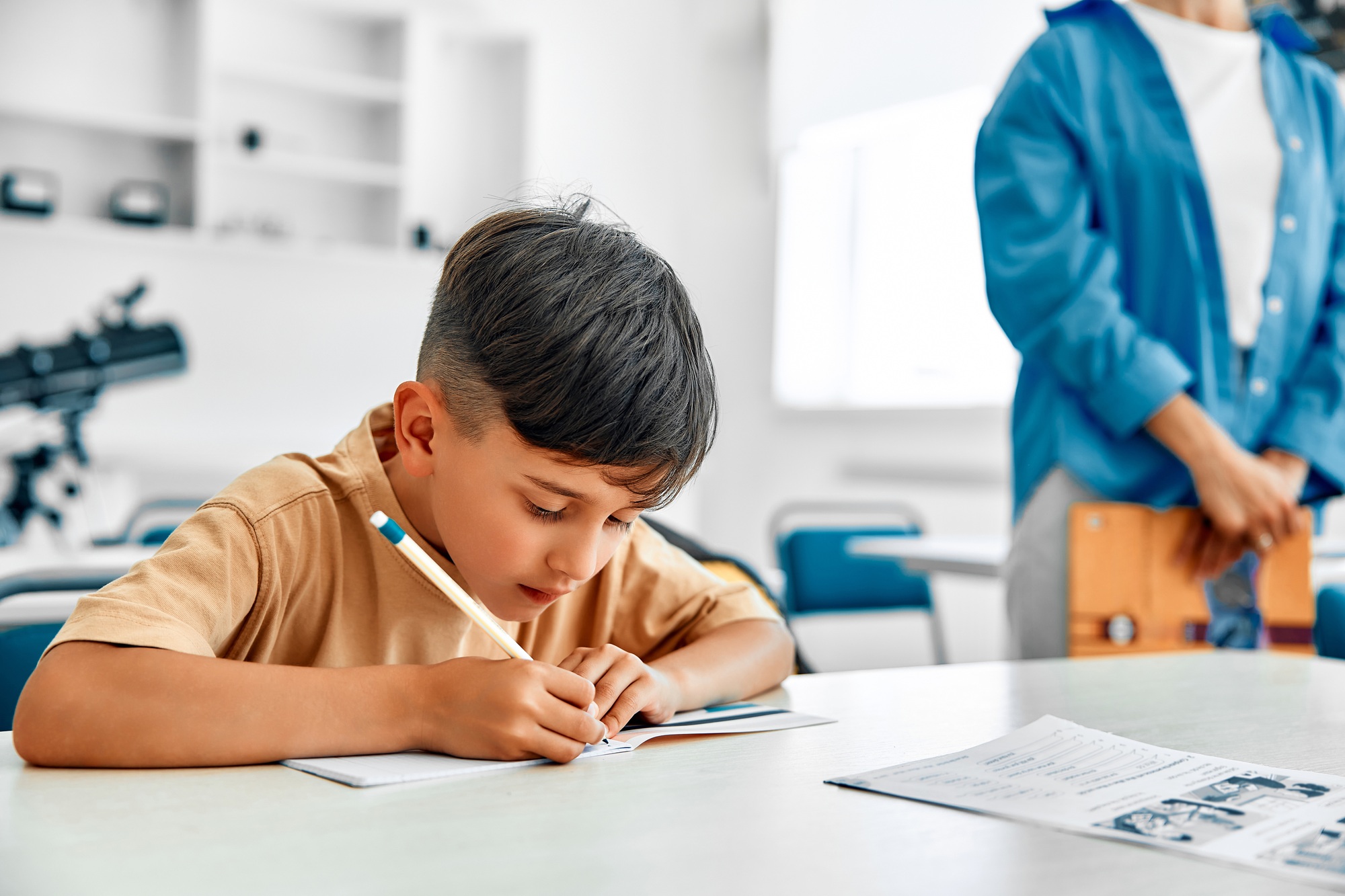 Children learning in a school classroom