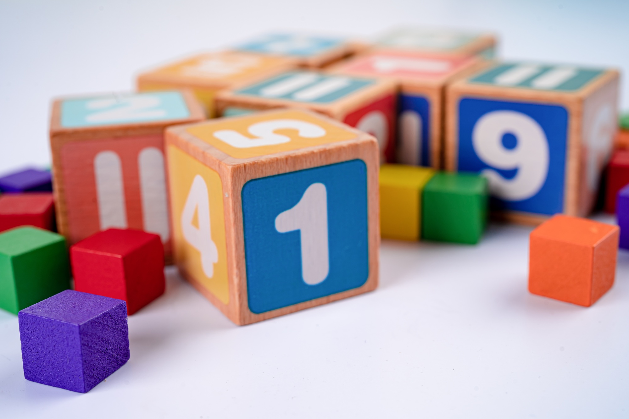 Math colorful number isolate on white background, education concept.