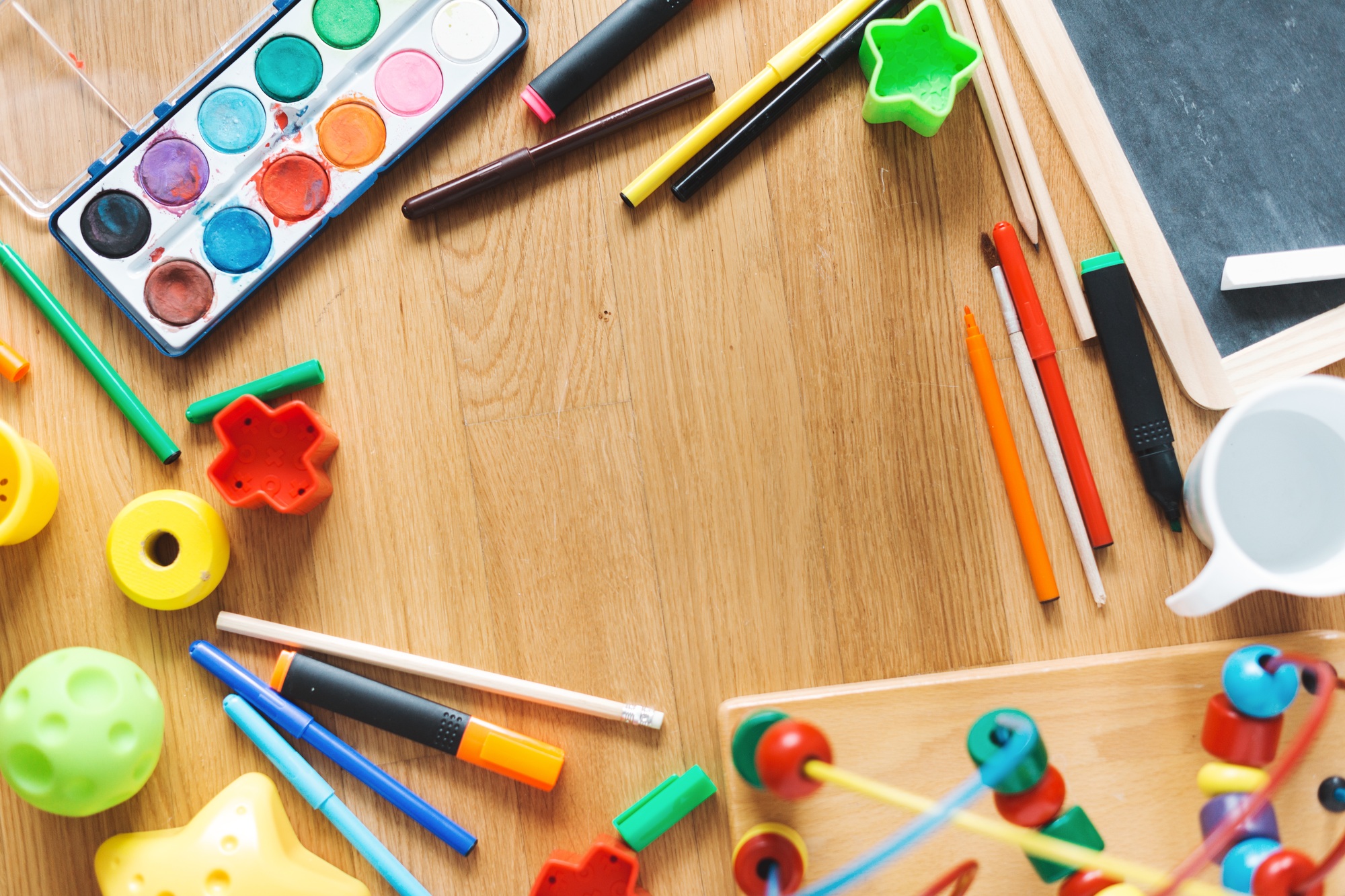 Kids concept with drawing tools