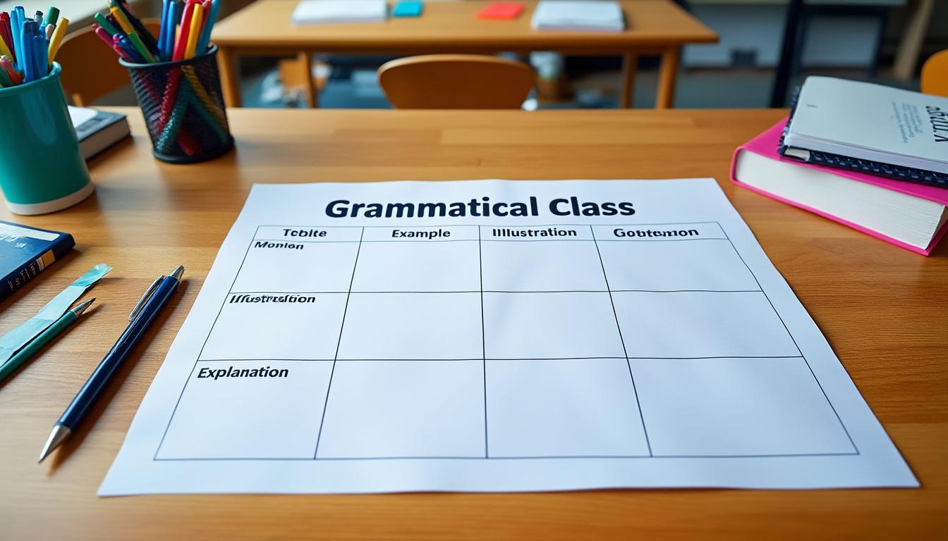 découvrez notre tableau en ligne interactif pour apprendre les classes grammaticales à distance, idéal pour maîtriser la grammaire française facilement et efficacement.