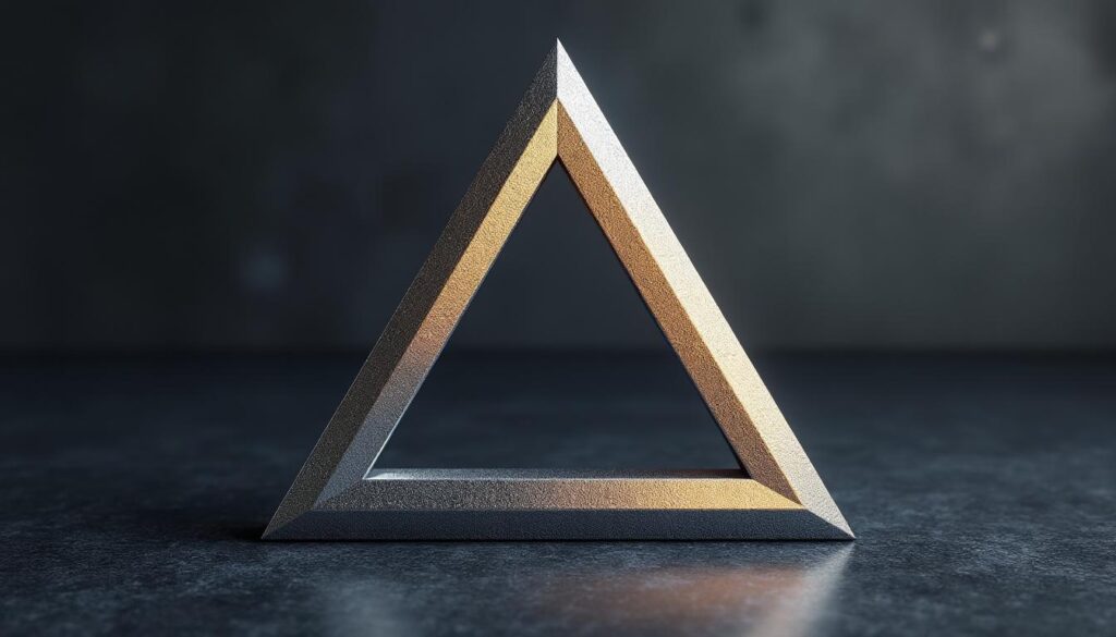 découvrez le triangle équilatéral, symbole puissant de stabilité et d'harmonie, avec ses trois côtés égaux reflétant équilibre parfait et beauté géométrique.