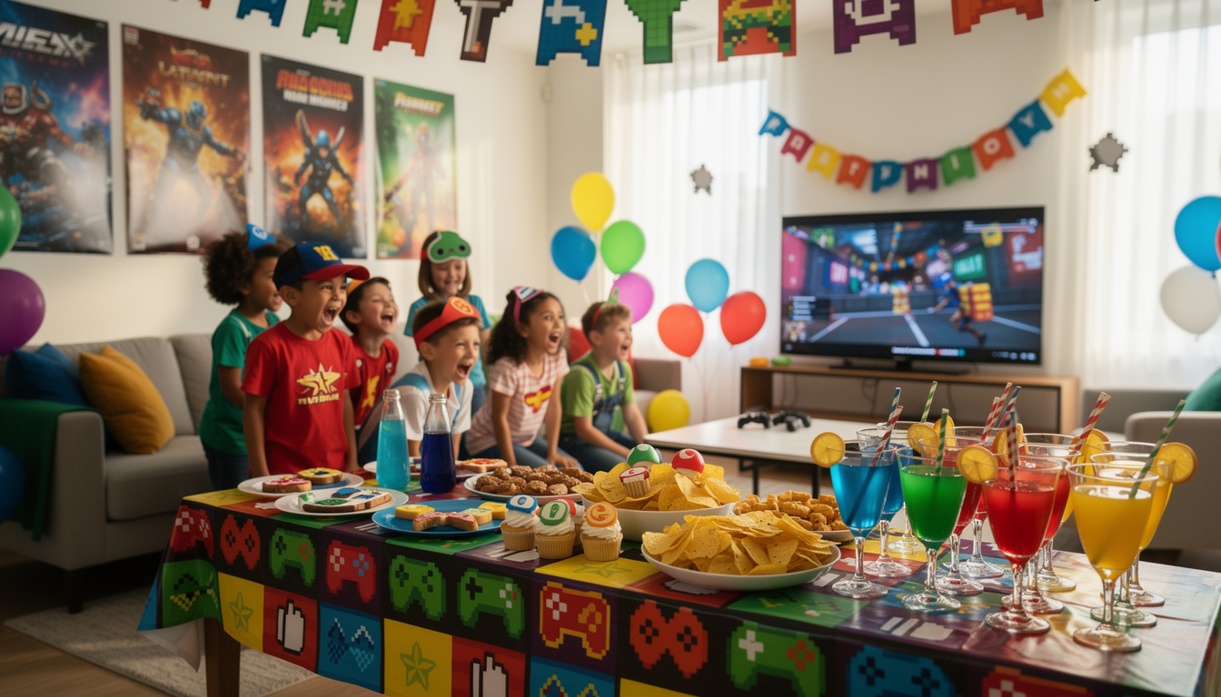 découvrez des idées originales de décoration et d'animation pour une fête d'enfants inspirée des jeux vidéo, garantie pour un anniversaire amusant et mémorable.