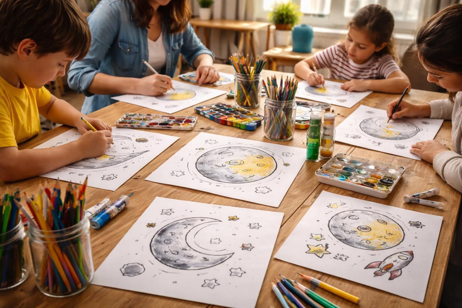 découvrez nos conseils pratiques pour organiser un atelier créatif réussi autour de la lune à colorier, idéal pour stimuler l'imagination et la créativité des participants.