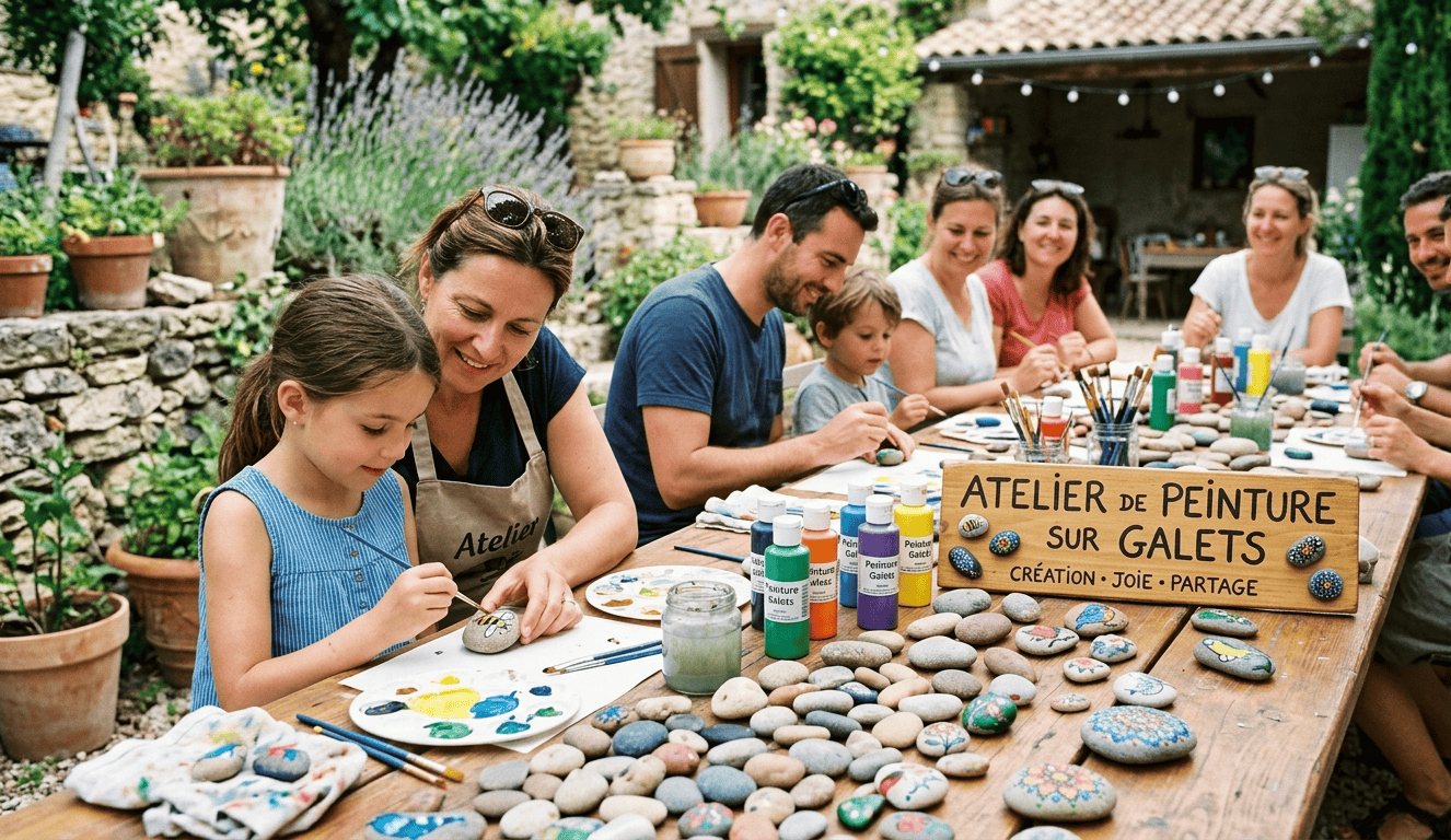 atelier de peinture sur galets